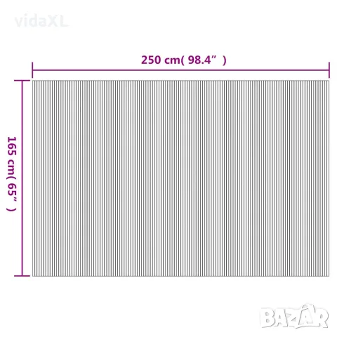 vidaXL Параван за стая, бамбук, ширина 250 см, височина 165 см, натурален цвят, снимка 8 - Паравани - 56146469