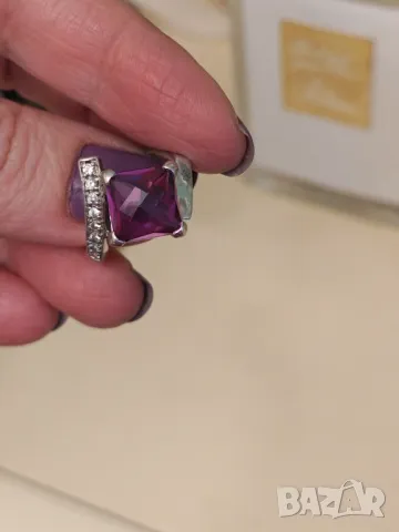 Великолепен сребърен пръстен с естествен розов рубин, снимка 5 - Пръстени - 47295216