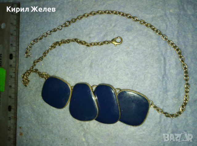 ЕФЕКТНО ЗЛАТИСТО МОДНО АРТ КОЛИЕ ОГЪРЛИЦА с ЕМАЙЛ ЛАК 20289, снимка 8 - Колиета, медальони, синджири - 42088513
