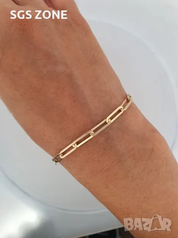 Модерна Златна Гривна, снимка 3 - Гривни - 49772735