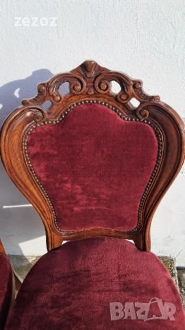 Столове Рококо орех-3 бр., снимка 3 - Столове - 52825463
