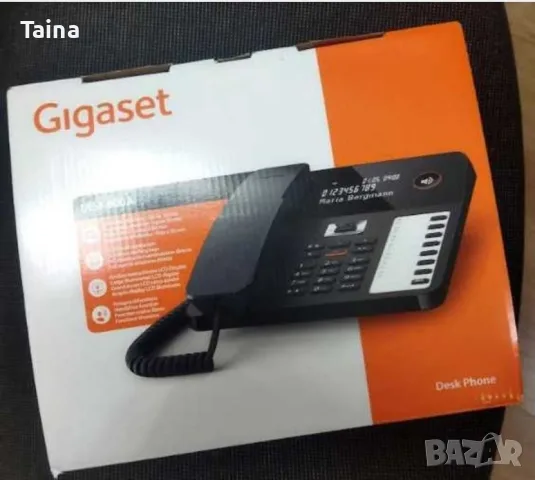 Стационарен телефон Gigaset Desk 800A с телефонен секретар, триредов LCD дисплей, 5-посочен бутон , снимка 3 - Стационарни телефони и факсове - 56215325