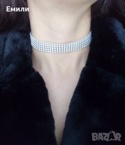 Блестящ чокър с кристали , снимка 1