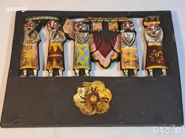 дървено пано за стена дърворезба   4/6