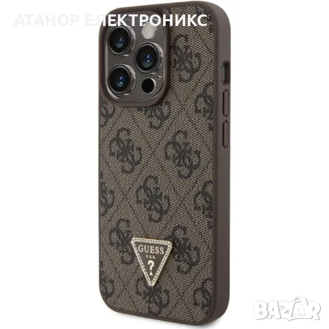  Калъф Guess - Leather 4G - iPhone 15 Pro Max - Brown, снимка 2 - Калъфи, кейсове - 48127989