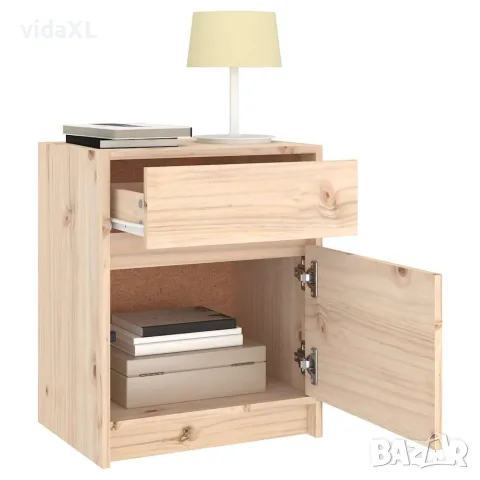 vidaXL Нощни шкафчета, 2 бр, 40x31x50 см, борово дърво масив, снимка 5 - Шкафове - 56147874