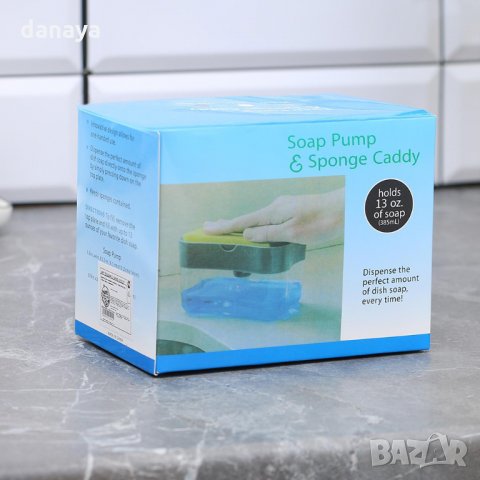 2453 Ръчен диспенсър дозатор за веро с кухненска гъба, снимка 7 - Мопове, кофи, четки и метли - 34460217