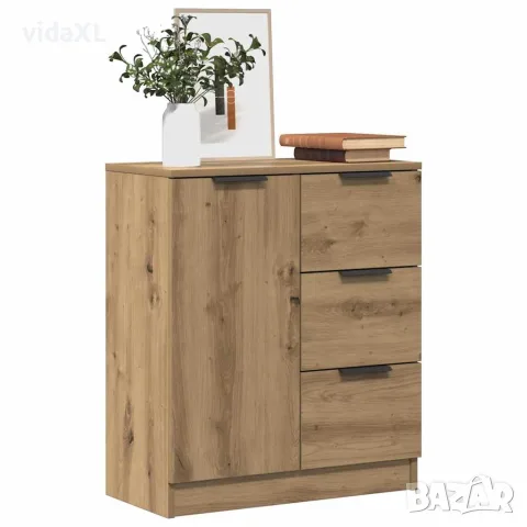 vidaXL Сайдборд, дъб артизан, 60x30x70 см, инженерно дърво, снимка 3 - Бюфети - 56148372