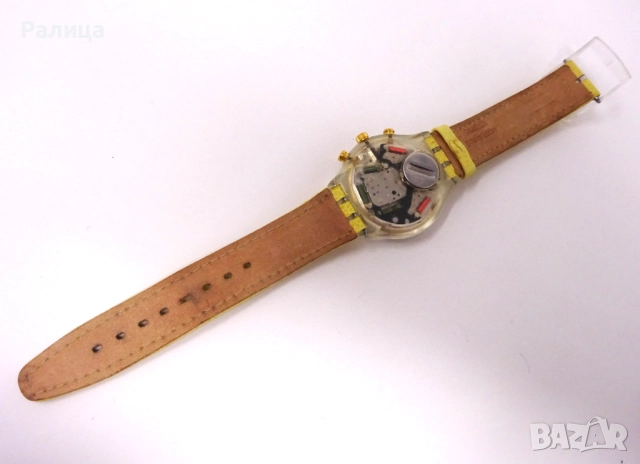 Неизползван мъжки кварцов часовник хронограф Swatch с механизъм ETA с 22 камъка, снимка 6 - Мъжки - 51882994