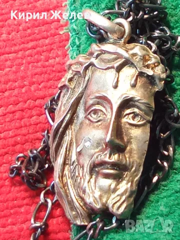 БАРЕЛЕФЕН СРЕБЪРЕН МЕДАЛЬОН с ЛИКА на ИИСУС ХРИСТОС с СРЕБЪРНА ВЕРИЖКА ОКСИДИРАНО СРЕБРО 925 - 40587, снимка 18 - Антикварни и старинни предмети - 49328580