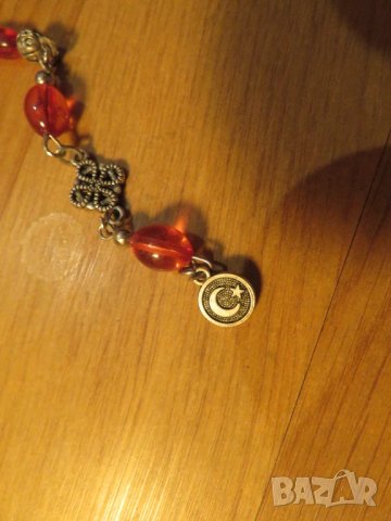 Броеница, оранжева османска броеница с турския флаг, турска броеница  с 33 мъниста, снимка 3 - Антикварни и старинни предмети - 50741440