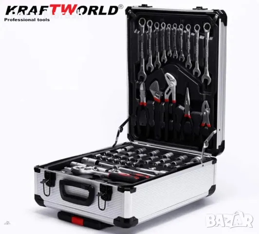 Куфар с инструменти 1200 части KraftWorld -ключове,тресчотка, клещи, отвертки, снимка 3 - Куфари с инструменти - 50335023