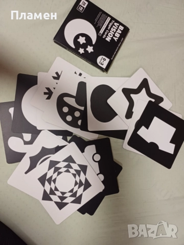 Черно бели карти за бебе / Стимулиращи карти за бебе, снимка 3 - Образователни игри - 52541812