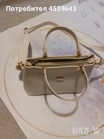 Елегантна дамска бяла чанта с дръжка, снимка 8 - Чанти - 52859392