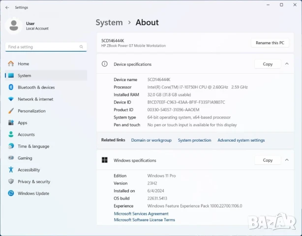 Продавам HP ZBook Power G7 i7-10750H/32GB DDR4/512GB SSD, снимка 10 - Лаптопи за работа - 49561907