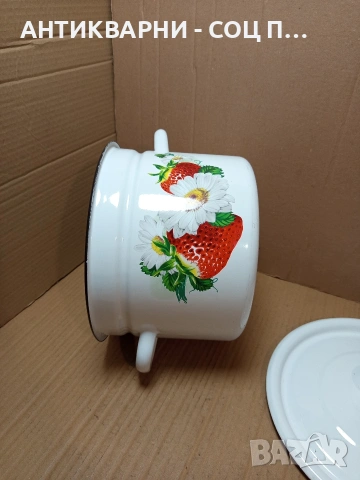 Стара Емайлирана Тенджера 10лт. НОМЕР 730., снимка 7 - Антикварни и старинни предмети - 53527915