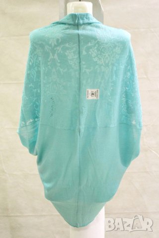 Лятна ажурена дамска жилетка светлосиня аква Enny Wear EU 44-48, снимка 5 - Жилетки - 41932906