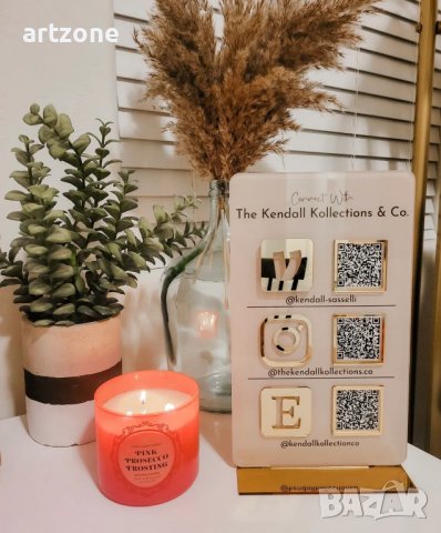 Луксозна табела за Салон или Козметично студио с QR код и социални мрежи , снимка 9 - Рекламни табели - 39696893