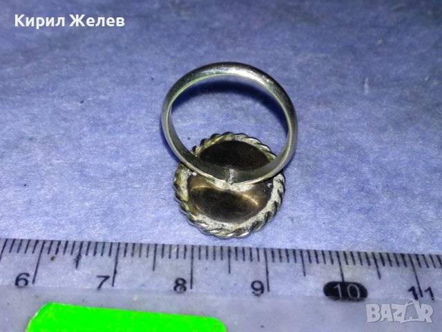 СТАРИНЕН АР ДЕКО СРЕБЪРЕН ПРЪСТЕН ВИСОКА ПРОБА СРЕБРО с ГНЕЗДО За ВГРАЖДАНЕ на Скъпоц. КАМЪК 31252, снимка 9 - Антикварни и старинни предмети - 40920590