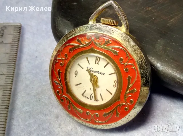 LUCERNE SWISS MADE Стар МЕХАНИЧЕН ОРНАМЕНТИРАН ЛУКСОЗЕН ПОЗЛАТЕН ШВЕЙЦАРСКИ ДЖОБЕН ЧАСОВНИК 50112, снимка 11 - Антикварни и старинни предмети - 49487826