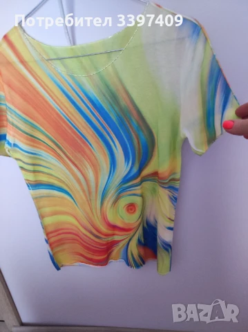 Многоцветна блуза М размер , снимка 2 - Тениски - 50776965