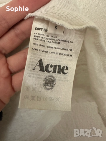 Ленена тениска Acne Studios, снимка 4 - Тениски - 53798328
