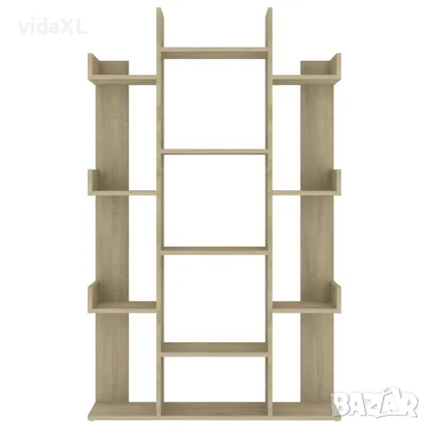vidaXL Шкаф библиотека, дъб сонома, 86x25,5x140 см, инженерно дърво, снимка 4 - Ракли - 56147791