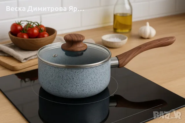 Касерола с капак Voltz  Siena, 18x8см.\2л., Мраморно каменно керамично покритие, снимка 5 - Съдове за готвене - 50198279