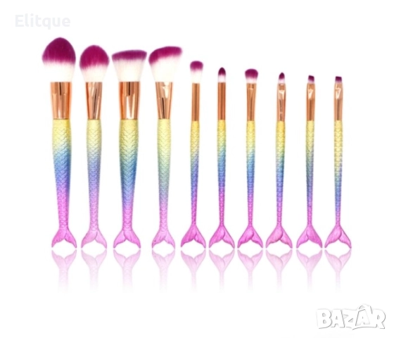 Десет чудесни четки за грим с дръжка тип русалка в два варианта HZS62, снимка 6 - Други - 52820415