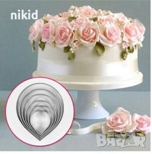 6 бр обли капки метални резци за роза направа на цвете украса декорация торта шоколад фондан