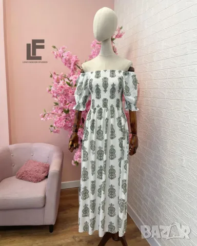 Рокля LFS Baroque Green 9012 , снимка 4 - Рокли - 50435325