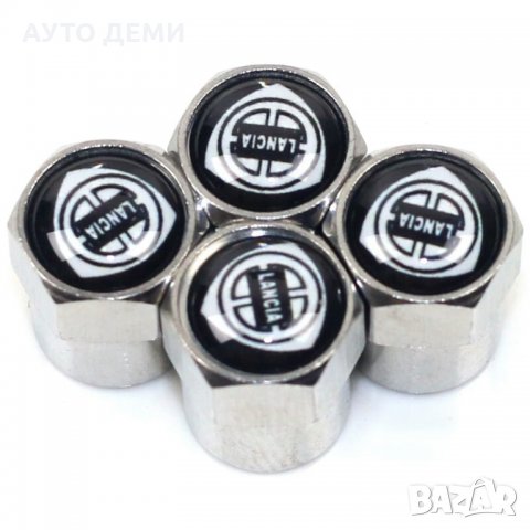 Неръждаем метал капачки за вентили винтили на гуми с емблеми на ЛАНЧИА LANCIA кола автомобил джип, снимка 3 - Аксесоари и консумативи - 33908534