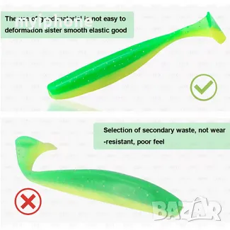 QXO 10 бр./Партида Меки примамки Силиконова стръв 7 см 2 г  за риболов , снимка 5 - Стръв и захранки - 48495701