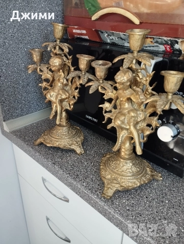 различни много стари големи свещници, снимка 12 - Антикварни и старинни предмети - 46466469