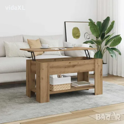 vidaXL Кафе маса, дъб артизан, 101x49x52 см, инженерно дърво, снимка 3 - Маси - 56148366