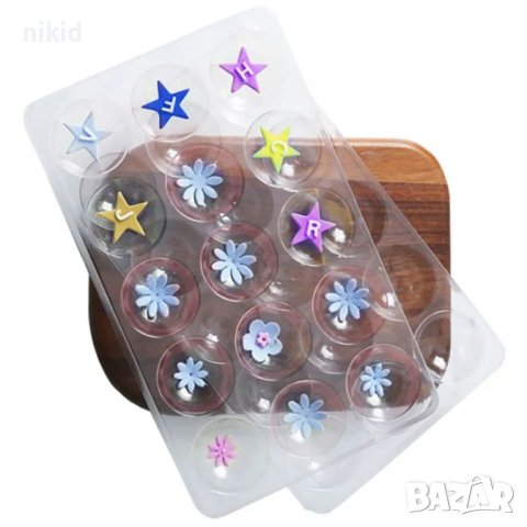 15 бр пластмасова прозрачни гнезда за оформяне сушене на цветя от фондан форма полусфери полу сфери, снимка 4 - Други - 24753403