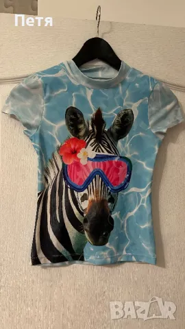Тениска за момиче със зебра, снимка 1