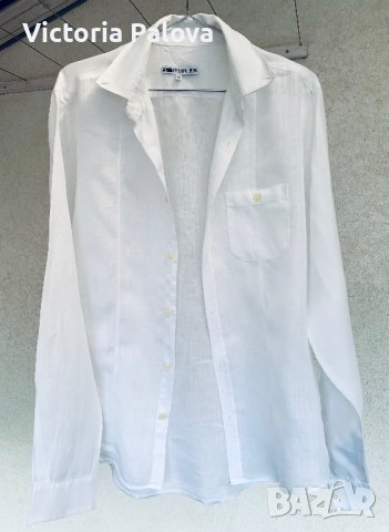 Бяла ленена риза DRYKORN FOR BEAUTIFUL PEOPLE , снимка 2 - Ризи - 41801172