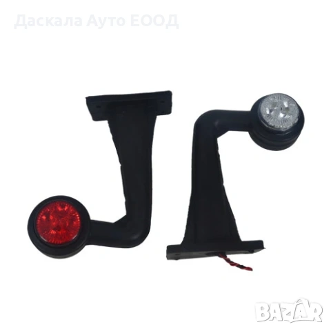 1бр. КРИВО Jumbo ЛЕД LED рогче 24V червено-бяло