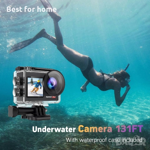 Speed ​​20 Action Cam 4K60FPS 40MP WiFi Подводна камера 40M Водоустойчива Ultra HD , снимка 6 - IP камери - 53471337