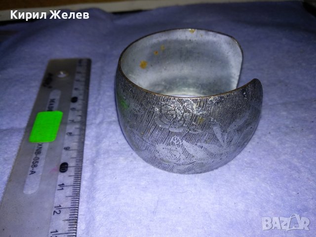 ФЛОРАЛНО ОРНАМЕНТИРАНА СРЕБРИСТА СТОМАНЕНА РЕГУЛИРУЕМА РЕТРО ГРИВНА 10084, снимка 7 - Гривни - 41265078