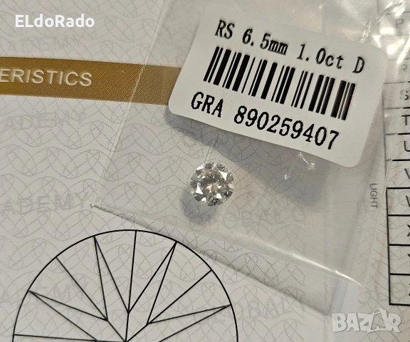 Диамант 1 карата, мойсанит, за бижу и подарък, снимка 3 - Други - 53415817