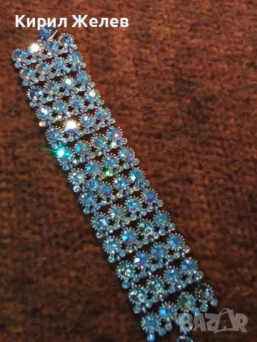 КРАСИВА ПОСРЕБРЕНА РЕТРО СТИЛ ГРИВНА с ИСКРЯЩИ ФАСЕТИРАНИ КРИСТАЛИ 47432, снимка 12 - Гривни - 47298470