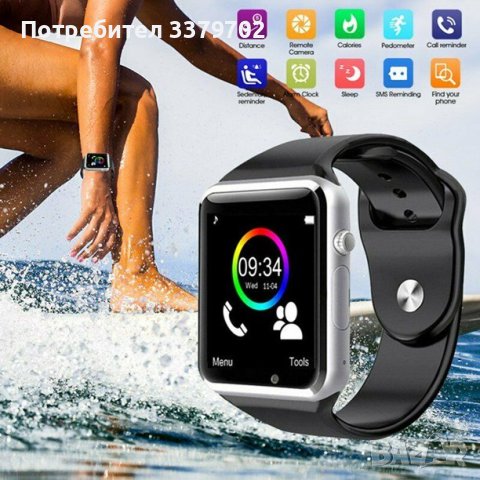 Смарт часовник A1 Слот За СИМ,Bluetooth, Smart Watch, Камера, снимка 2 - Смарт гривни - 40884305