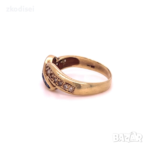 Златен дамски пръстен 4,93гр. размер:61 14кр. проба:585 модел:33752-1, снимка 2 - Пръстени - 51577371