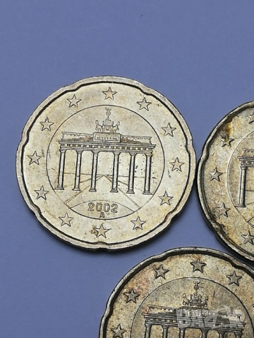 20 евро цента Германия-2002 г. букви A;D;J, снимка 3 - Нумизматика и бонистика - 53251511