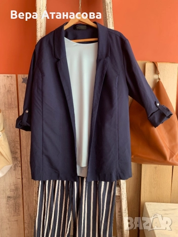 💙💙💙 Тъмносин блейзър с регулиращи се ръкави🍋, снимка 4 - Сака - 51783912