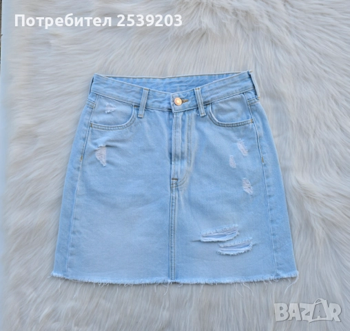 Дънкова пола H&M размер XS-S, снимка 6 - Поли - 51492820