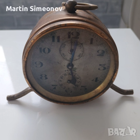 Швейцарски ретро БУДИЛНИК ЗЕНИТ/ ZENITH, снимка 3 - Антикварни и старинни предмети - 52382649