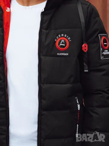 Мъжко черно ватирано яке, 4цвята , снимка 12 - Якета - 47724336